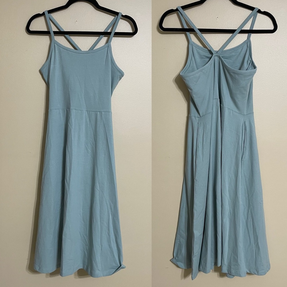 Pact NWT organic cotton Blue Women's Dress with built in bra size large